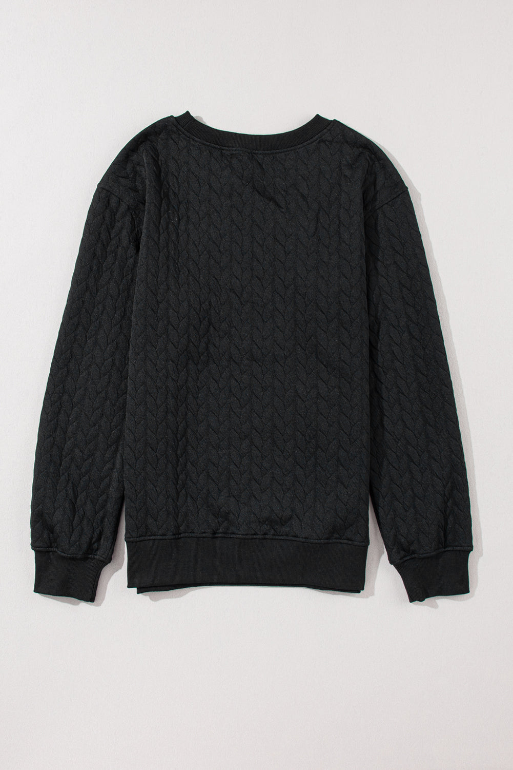 Black Merry And Bright Cable Knit Pullover Sweatshirt